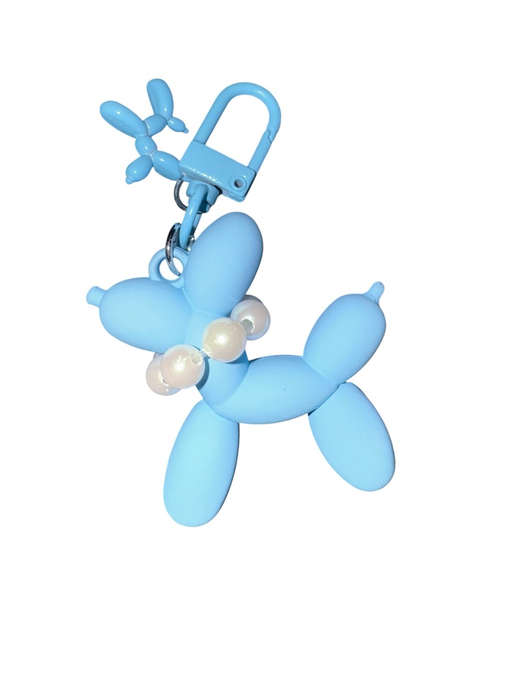Blue Balloon Dog Keychain Charm